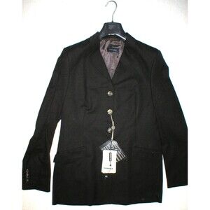 NWT Piazza Sempione Blazer Jacket 12 Dark Brown Wool New Italy Designer Womens